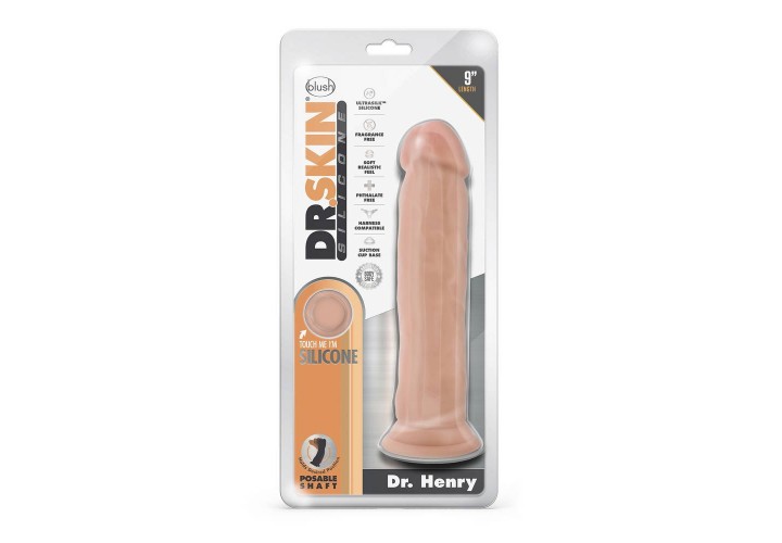 Blush Dr. Skin Silicone Dr Henry Dildo With Suction Cup Vanilla 24cm