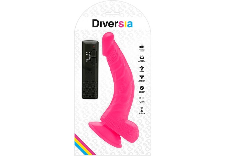 Ρεαλιστικό Ομοίωμα Πέους Με Δόνηση - Diversia Flexible Vibrating Dildo Pink 21.5cm