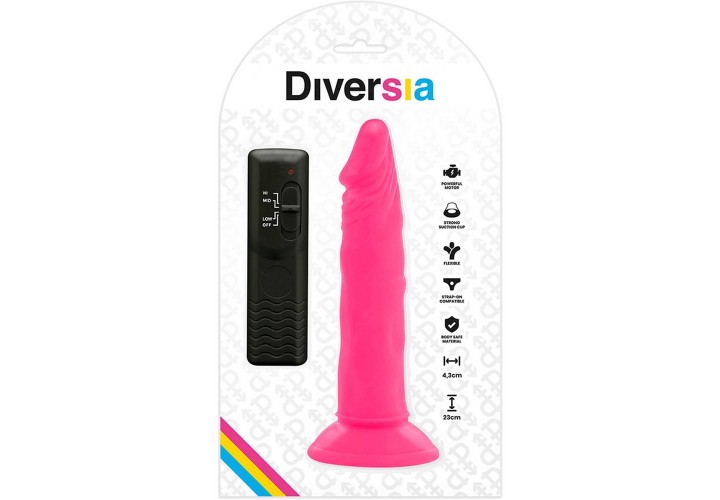 Ροζ Ρεαλιστικό Ομοίωμα Πέους Με Δόνηση - Diversia Flexible Vibrating Dildo Pink 23cm