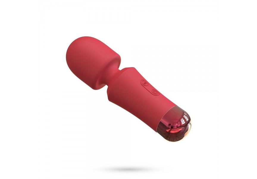 Κόκκινη Μίνι Συσκευή Μασάζ 10 Ταχυτήτων - Crushious Wanda Mini Rechargeable Wand Terracota 12.5cm