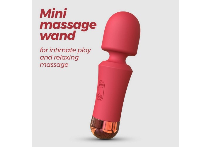 Κόκκινη Μίνι Συσκευή Μασάζ 10 Ταχυτήτων - Crushious Wanda Mini Rechargeable Wand Terracota 12.5cm