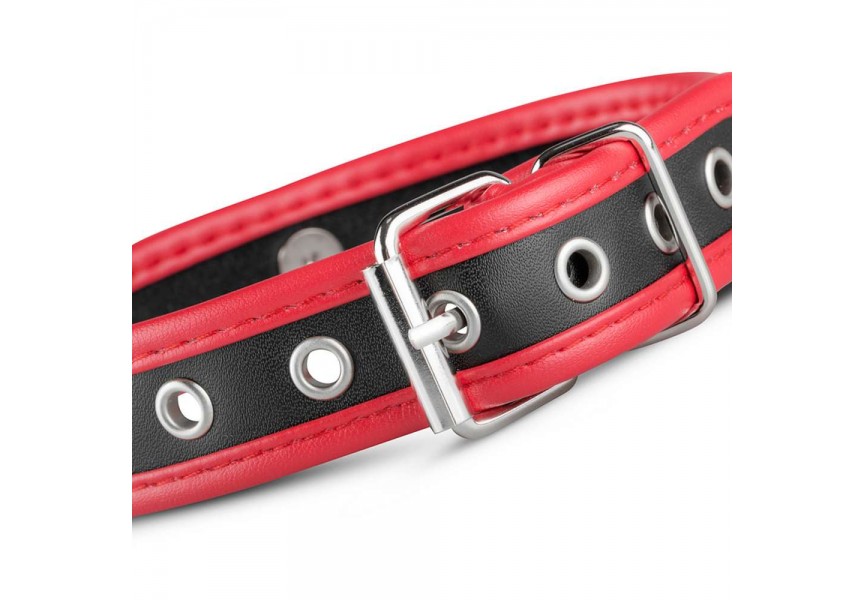 Δερμάτινο Λεπτό Κολάρο - Whipped Connell Collar Red/Black