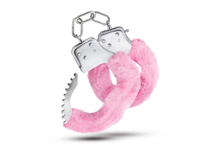 Μεταλλικές Χειροπέδες Με Ροζ Γουνάκι - Temptasia Cuffs Pink