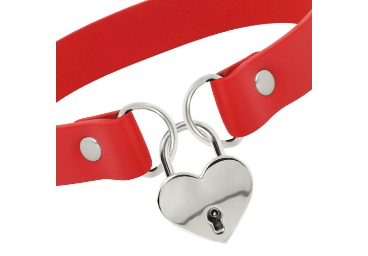 Κόκκινο Choker - Coquette Chic Desire Hand Crafted Choker Keys Heart Red