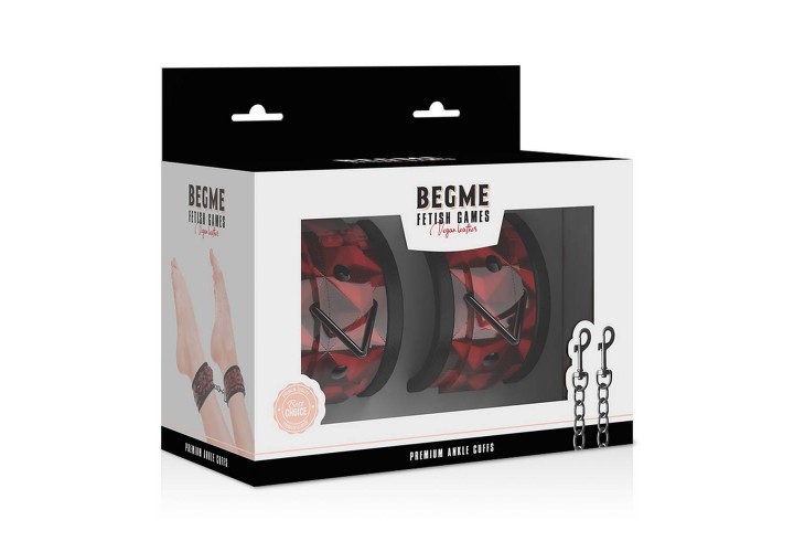 Κόκκινες Ανάγλυφες Ποδοπέδες - Begme Red Edition Ankle Cuffs