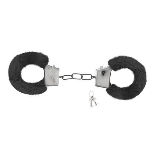 Crushious Love Cuffs Furry Handcuffs Black