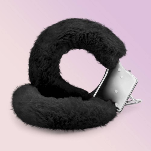 Crushious Love Cuffs Furry Handcuffs Black