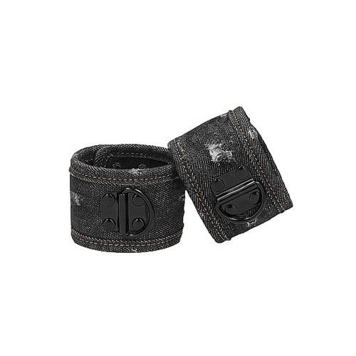 Μαύρες Τζιν Χειροπέδες - Ouch! Denim Handcuffs Roughend Denim Style Black