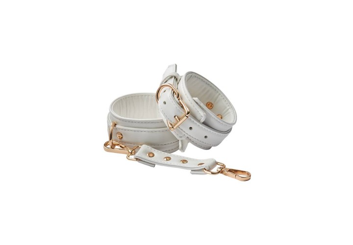 Λευκές Δερμάτινες Ποδοπέδες - Dream Toys Blaze Elite Anklecuffs White