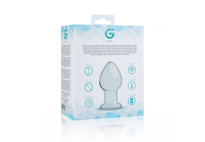 Γυάλινη Πρωκτική Σφήνα - Gildo Handmade Glass Buttplug No. 26 Clear