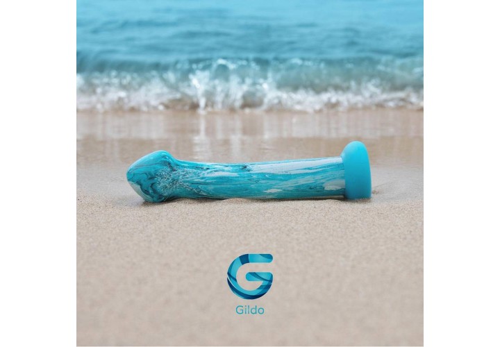 Γυάλινο Ομοίωμα Με Βάση Σιλικόνης - Gildo Ocean Ripple Glass Dildo