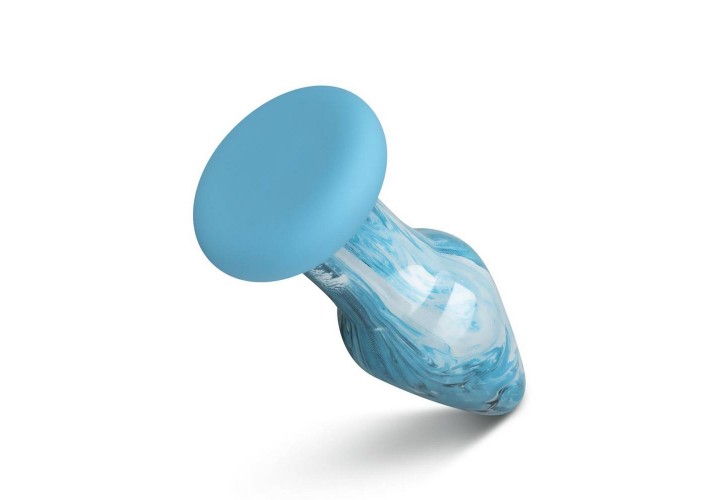 Γυάλινη Πρωκτική Σφήνα Με Βάση Σιλικόνης - Gildo Ocean Curl Glass Butt Plug