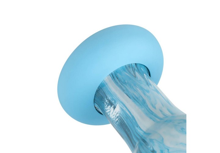 Γυάλινη Πρωκτική Σφήνα Με Βάση Σιλικόνης - Gildo Ocean Curl Glass Butt Plug