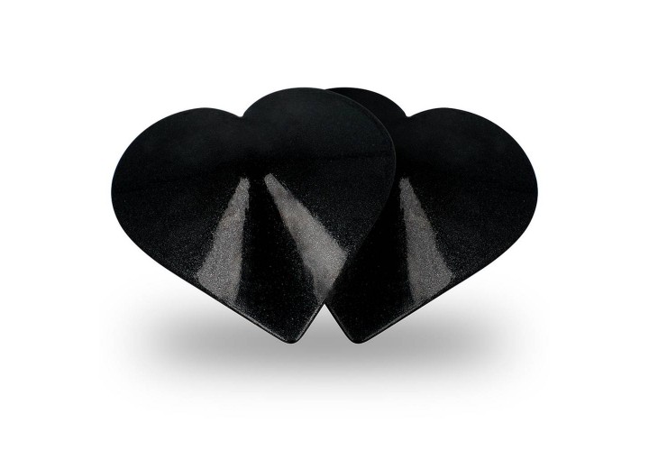 Μαύρα Διακοσμητικά Θηλών Σε Σχήμα Καρδιάς - Coquette Chic Desire Nipple Covers Black Hearts