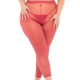 Σετ Κόκκινα Αστραφτερά Εσώρουχα & Κολάν - Pink Lipstick Tall Order 3pc Legging Set Red Plus Size