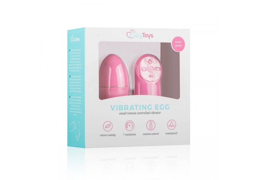 Ροζ Ασύρματο Κολπικό Αυγό 7 Ταχυτήτων - Easytoys Remote Control Vibrating Egg Pink