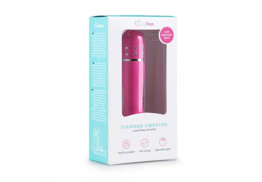 Easytoys Mini Diamond Vibrator Smooth Pink 11.4cm