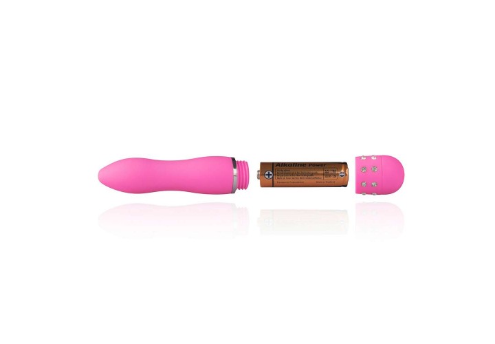 Ροζ Μίνι Δονητής Με Στρας - Mini Diamond Vibrator Smooth Pink 11.4cm