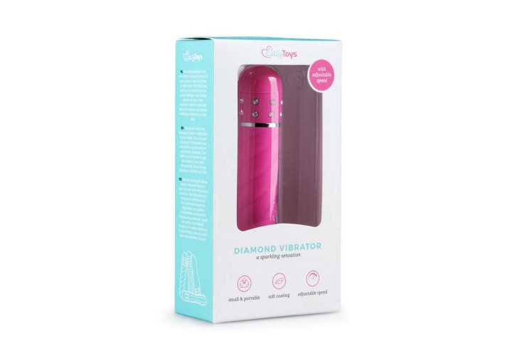 Μίνι Δονητής Με Στρας - Mini Diamond Vibrator Twisted Pink