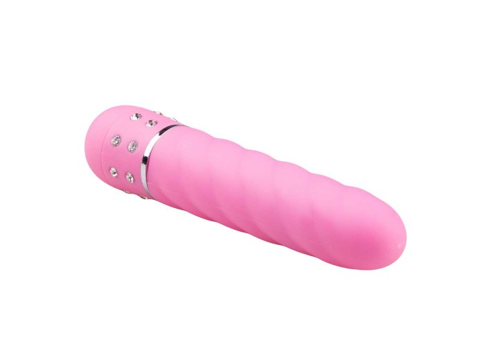 Μίνι Δονητής Με Στρας - Mini Diamond Vibrator Twisted Pink
