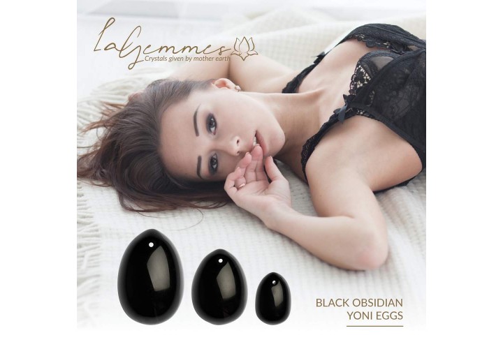 Κολπικό Αυγό Από Ενεργειακό Πέτρωμα Μαύρος Οψιανός - La Gemmes Yoni Egg Black Obsidian Large