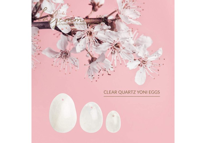 Κολπικό Αυγό Από Ενεργειακό Πέτρωμα Λευκός Χαλαζίας - La Gemmes Yoni Egg Clear Quartz Small
