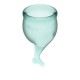 Εμμηνορροϊκά Κύπελλα Περιόδου Σιλικόνης - Satisfyer Feel Secure Menstrual Cup Set Dark Green