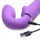 Ασύρματο Φουσκωτό Διπλό Στραπόν Χωρίς Ζώνη - G Pulse Vibrating Strapless Strap On Purple