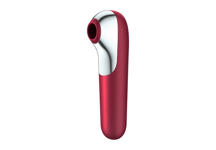 Παλμικός Δονητής Κλειτορίδας & Σημείου G Με Εφαρμογή Κινητού - Satisfyer Dual Love Air Pulse Vibrator Red 18cm