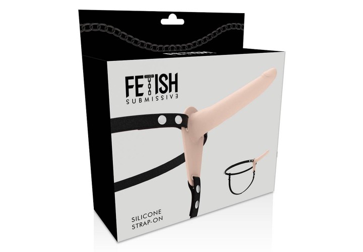Μπεζ Ομοίωμα Πέους Με Ρυθμιζόμενη Ζώνη - Fetish Submissive Silicone Strap On Flesh 15cm
