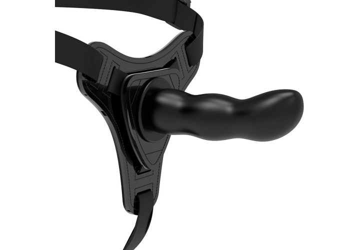 Μαύρο Ομοίωμα Πέους Με Ρυθμιζόμενη Ζώνη - Fetish Submissive Silicone Strap On G-Spot Black 12.5cm