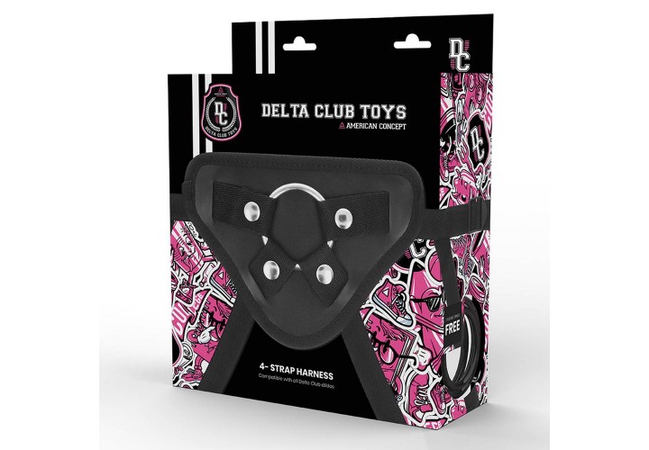 Μαύρη Ρυθμιζόμενη Ζώνη Strap On - Delta Club Harness Universal One Size