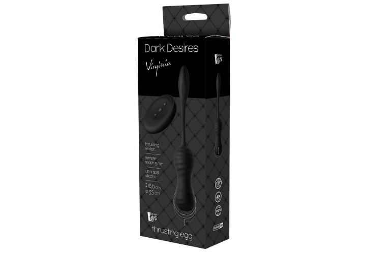 Μαύρο Ασύρματο Αυγό 20 Ταχυτήτων - Dream Toys Dark Desires Virginia 8cm