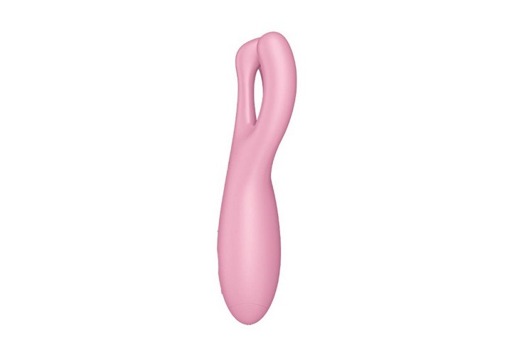 Δονητής Σιλικόνης Πολλαπλών Χρήσεων Με Εφαρμογή Κινητού - Satisfyer Threesome 4 Vibrator With App Pink