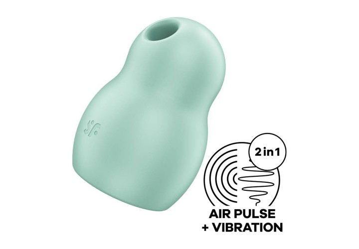 Συσκευή Μασάζ Με Δόνηση & Παλμικό Αναρροφητή Κλειτορίδας - Satisfyer Pro To Go 1 Air Pulse Stimulator With Vibration Green 9cm