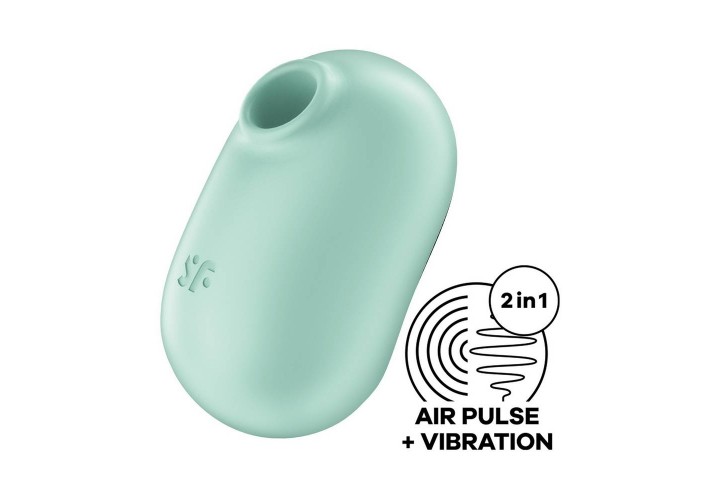 Συσκευή Μασάζ Με Δόνηση & Παλμικό Αναρροφητή Κλειτορίδας - Satisfyer Pro To Go 2 Air Pulse Stimulator With Vibration Green 9cm