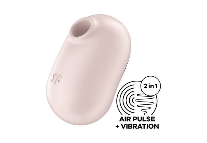 Συσκευή Μασάζ Με Δόνηση & Παλμικό Αναρροφητή Κλειτορίδας - Satisfyer Pro To Go 2 Air Pulse Stimulator With Vibration Beige 9cm
