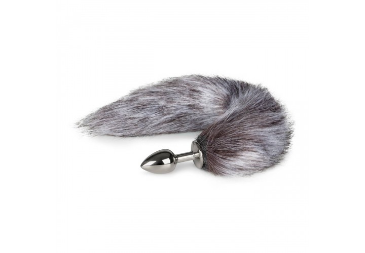 Ασημί Πρωκτική Σφήνα Με Ουρά Αλεπούς - Easytoys Fox Tail Plug No.5 Silver