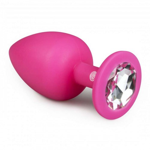 Πρωκτική Σφήνα Με Κόσμημα - Diamond Silicone Plug Large Pink