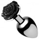 Μεταλλική Πρωκτική Σφήνα Μαύρο Τριαντάφυλλο - Booty Sparks Black Rose Anal Plug 8cm