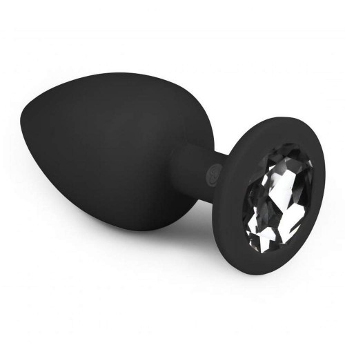 Μεγάλη Πρωκτική Σφήνα Με Κόσμημα - Easytoys Diamond Butt Plug Large Black
