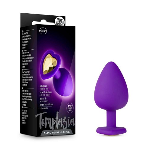 Πρωκτική Σφήνα Σιλικόνης Με Κόσμημα – Silicone Temptasia Bling Plug Large Purple