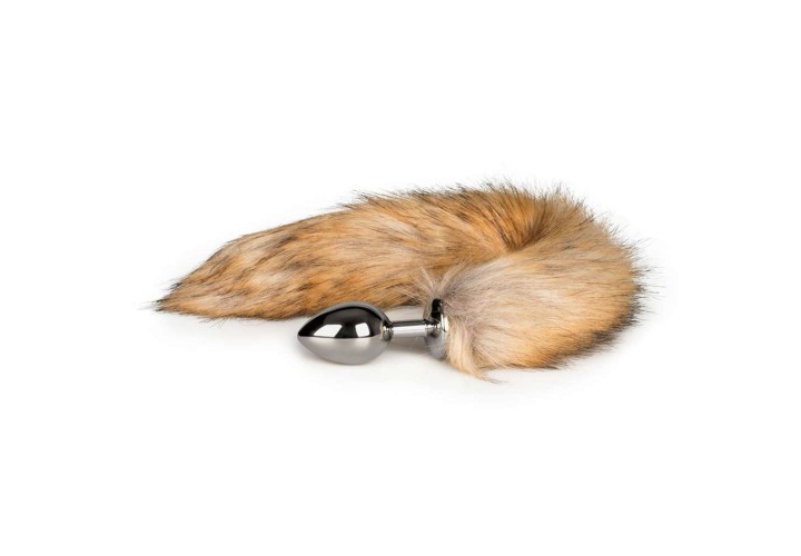Μεταλλική Πρωκτική Σφήνα Με Ουρά Αλεπούς - Easytoys Fox Tail Plug No.2 Silver