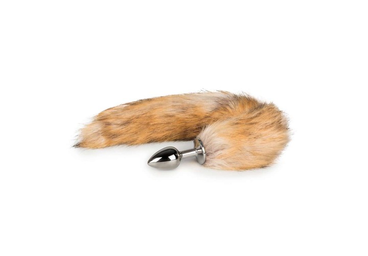 Ασημί Πρωκτική Σφήνα Με Ουρά Αλεπούς - Easytoys Fox Tail Plug No.1 Silver