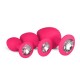 Σετ Ροζ Πρωκτικές Σφήνες Με Κόσμημα - Easytoys Silicone Butt Plug With Diamond Pink/Clear