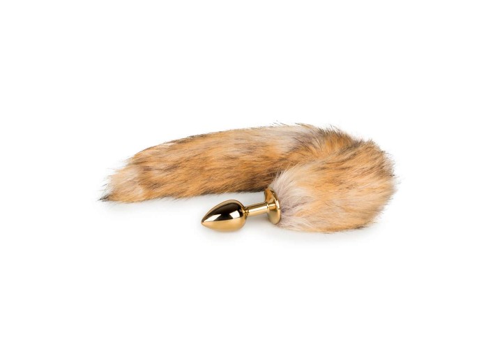 Χρυσή Πρωκτική Σφήνα Με Ουρά Αλεπούς - Easytoys Fox Tail Plug No.1 Gold