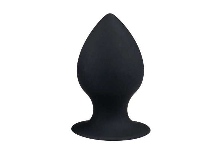 Μαύρη Πρωκτική Σφήνα Σιλικόνης - Round Butt Plug
