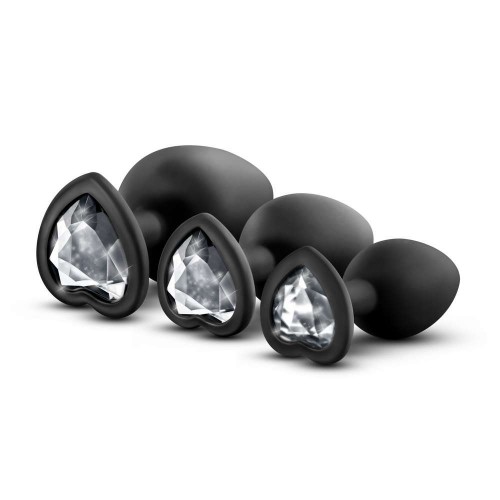 Σετ Πρωκτικές Σφήνες Με Κόσμημα - Luxe Bling Plugs Training Kit White Gems