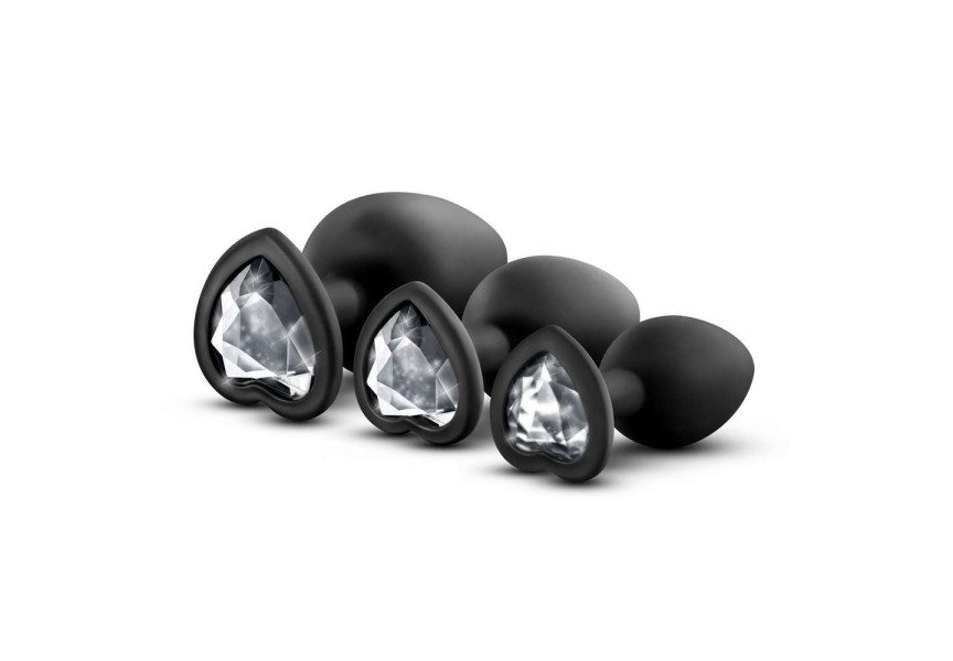 Σετ Πρωκτικές Σφήνες Με Κόσμημα - Luxe Bling Plugs Training Kit White Gems