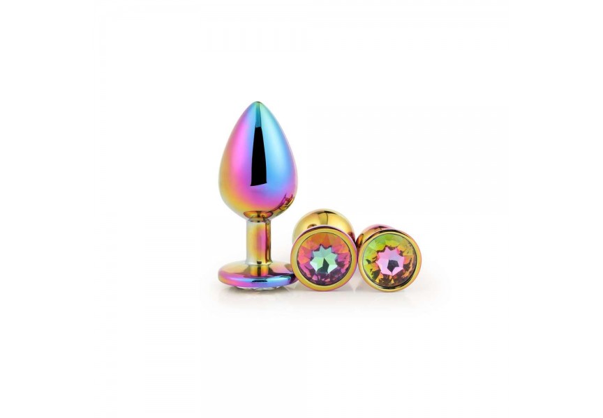 Σετ Πολύχρωμες Μεταλλικές Σφήνες Με Κόσμημα - Dream Toys Gleaming Love Multicolour Plug Set